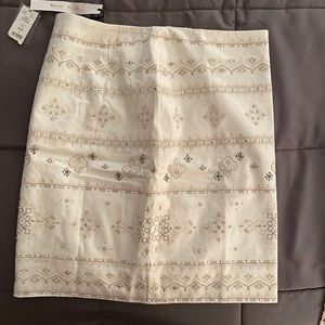 WHBM Jewel Off White Skirt